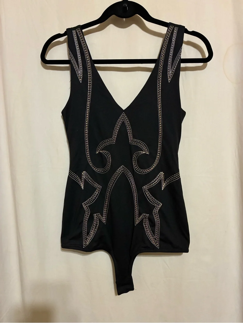 Blue B Western Embroidered Cowboy Stitch Bodysuit Romper
